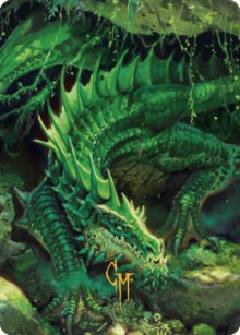 Lurking Green Dragon - Art 2 - Commander Legends: Battle for Baldur's Gate - Art Series