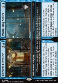 Central Elevator / Promising Stairs - Planeswalker symbol stamped promos