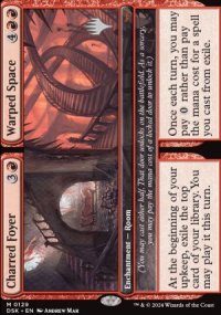 Charred Foyer / Warped Space - Planeswalker symbol stamped promos