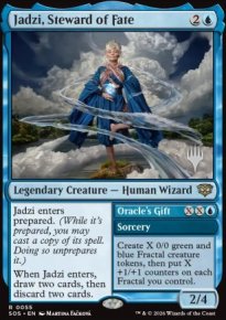 Jadzi, Steward of Fate - Planeswalker symbol stamped promos