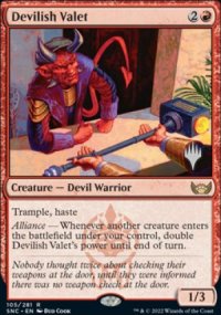 Devilish Valet - Planeswalker symbol stamped promos