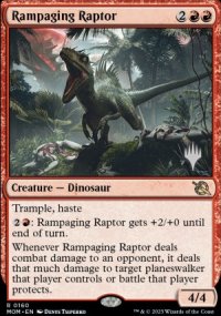 Rampaging Raptor - Planeswalker symbol stamped promos