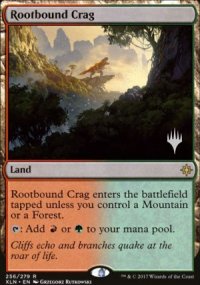 Rootbound Crag - Planeswalker symbol stamped promos