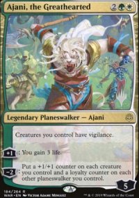 Ajani, the Greathearted - Planeswalker symbol stamped promos