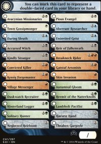 Double-faced cards checklist 1 - Shadows over Innistrad